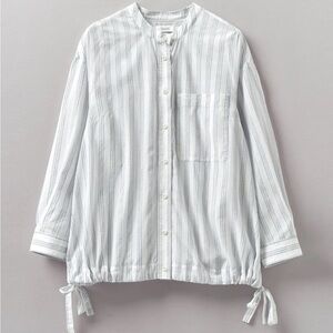 NWOT TOAST Drawstring Hem Stripe Cotton Shirt